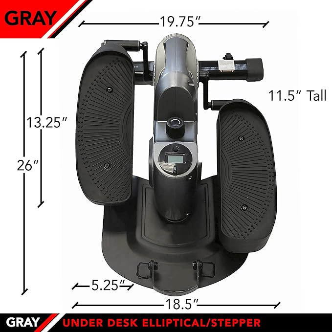 JFIT Mini Elliptical – Under Desk & Standing Workout, Compact, Quiet, Adjustable Resistance, LCD Monitor for Progress Tracking
