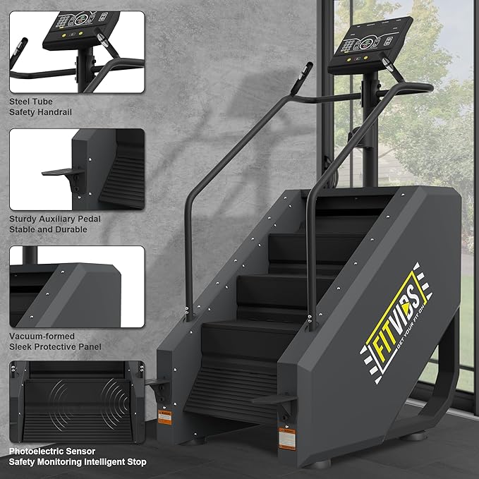 Stair Stepper Machine, Continuous climbing Stair Machine, Commercial Grade Stair Stepping Machine for Cardio and Lower Body Workouts, Max Load 375LBS