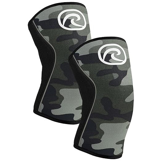 Rehband 7mm Power Max Knee Compression Sleeve for Strength Sports, Competition Grade, Neoprene Knee Sleeves for Bodybuilding & Heavy Powerlifting, Colour:Camo - 1 Pair, Size:XX-Large