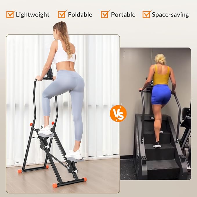 Stair Stepper Resistance Adjustable Vertical Climber Machine Ab Glute and Leg Home Cardio Exerciser