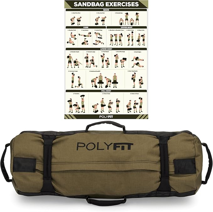 Polyfit Classic Sandbag - Heavy Duty Workout Sandbag 8 Gripping