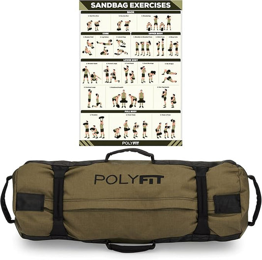 Polyfit Classic Sandbag - Heavy Duty Workout Sandbag 8 Gripping