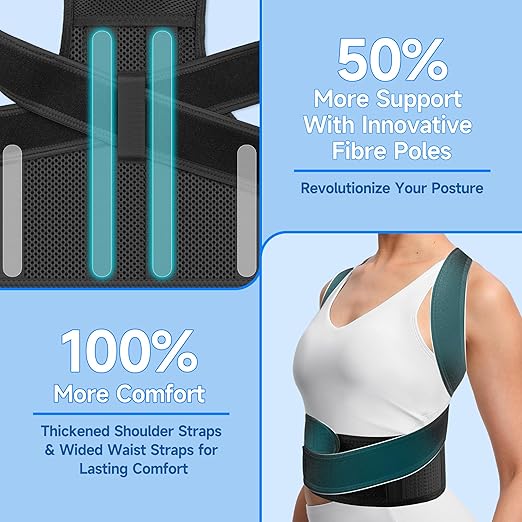 Back Brace Posture Corrector for Men and Women, Adjustable Shoulder Straightener Full Back Support, Upper and Lower Back Brace for Pain Relief, Scoliosis, Hunchback, Hump (Large)