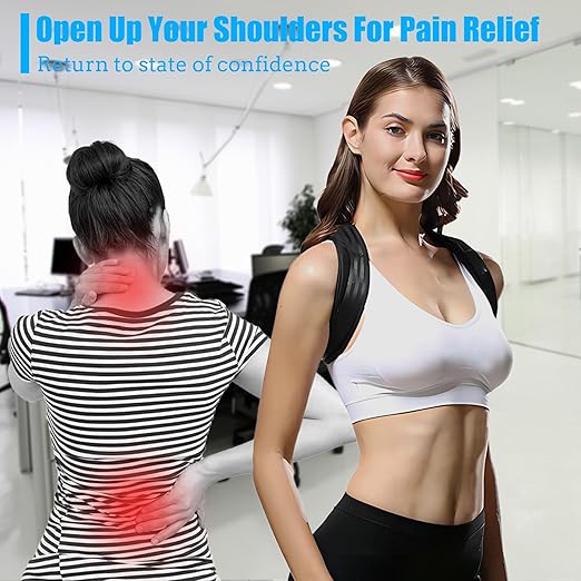 Back Brace Posture Corrector for Women and Men - Invisible & Mesh Breathable Upper Back Brace - Adjustable Back Straightener - Relieve Shoulder, Neck & Back Pain, 1 PCS