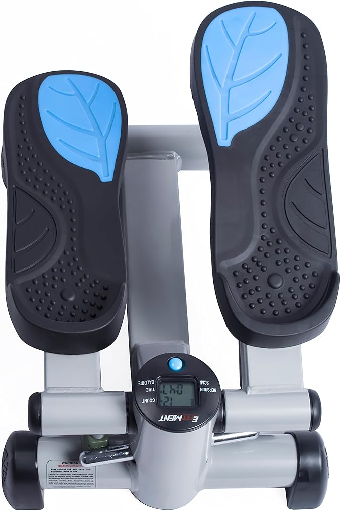 Efitment Mini Stepper Steppers for Exercise at Home Stair Step Cardio Thigh Master Workout Equipment Fitness Pedal Exerciser Non-Slip Pedals with Resistance Bands LCD Digital Monitor Climber