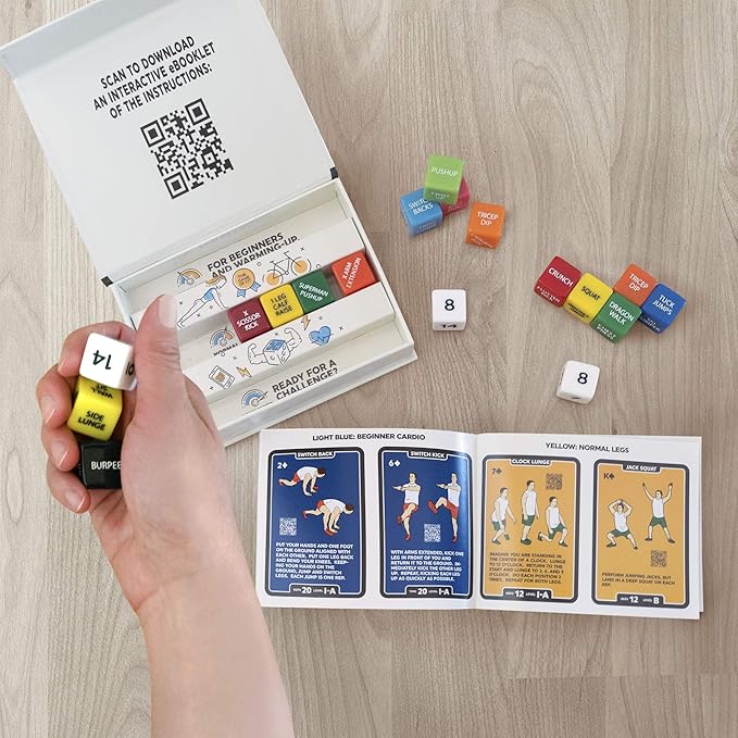 Quick Sweat Fitness Dice. Bodyweight Exercise Workout Game.