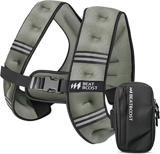 Weighted Vest for Women Men BeatBoost 5 10 15 20 25 30 lb Weight Vest with Ironsand for Walking Strength Training Running Workout