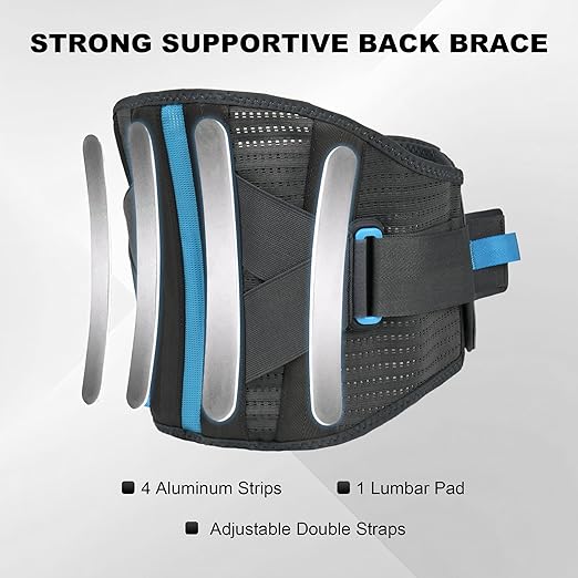 Back Brace For Lower Back Pain With Lumbar Pad, Back Support Brace For Men And Women With Dual Adjustable Straps, Back Brace For Lifting At Work For Herniated Disc, Sciatica, Scoliosis(L/XL Fits 29.5"-37.5")