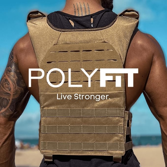 POLYFIT (Fortify) Weighted Vest for Strength and Endurance Training, Rucking, Fitness Workouts, Running, WODs