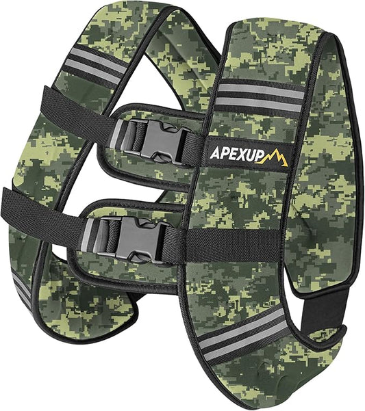APEXUP Weighted Vest with 5lbs/10lbs/15lbs/20lbs/25lbs/30lbs Weights and Reflective Stripe, Weight Vest Men Women for Workout, Strength Training, Running