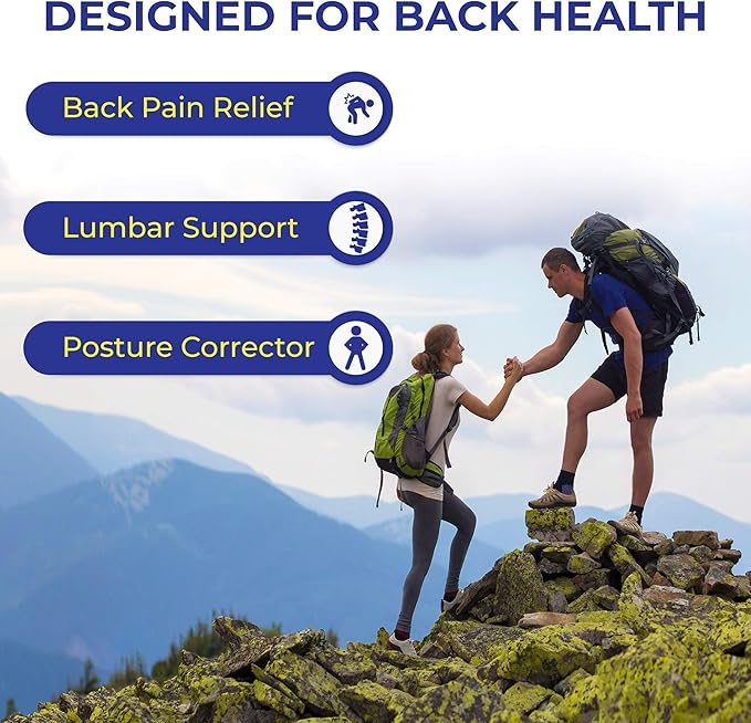 Back-Up with CushShins Back Support and Posture Corrector Turns to Convertible Pouch Bag (Navy)