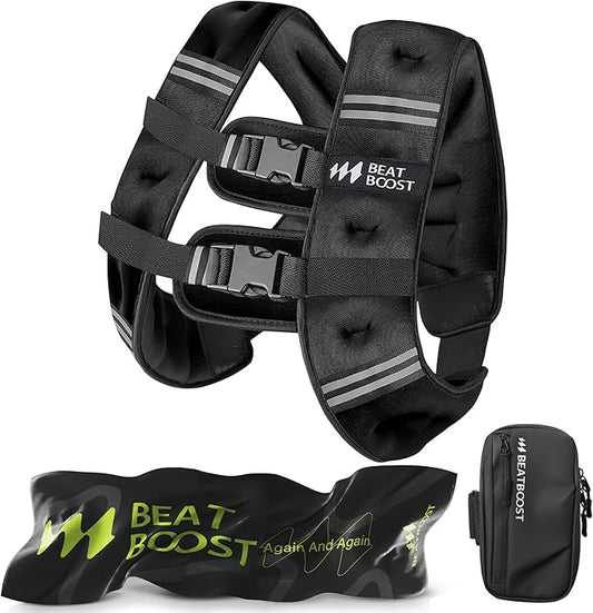 Weighted Vest for Women Men BeatBoost 5 10 15 20 25 30 lb Weight Vest with Ironsand for Walking Strength Training Running Workout
