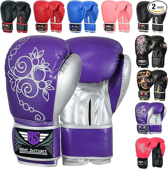 Be Smart Kids Boxing Gloves 4-12 Years 4oz 6oz Training Gloves for Children Sparring Youth Boxing Gloves Junior Training Mitts Punch PU Leather MMA Muay Thai Kick Boxing