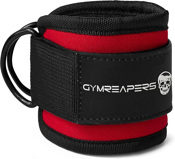 Gymreapers Ankle Straps (Pair) For Cable Machine Kickbacks, Glute Workouts, Lower Body Exercises - Adjustable Leg Straps with Neoprene Padding