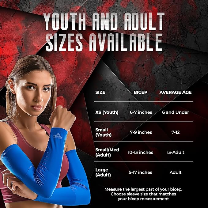 Bucwild Sports Solid Color Compression Arm Sleeves Youth & Adult (1 Pair)