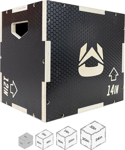 Plyo Box - Anti-Slip Wood 3-in-1 Plyometric Jump