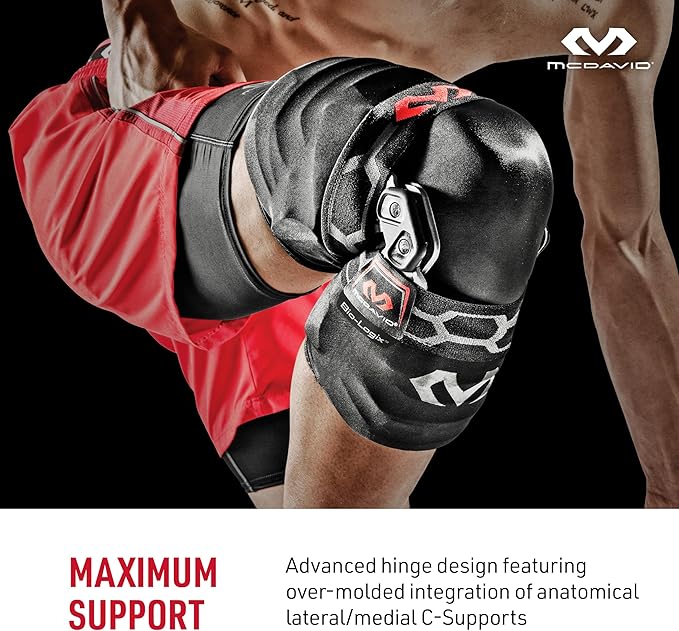 McDavid Knee Brace, Heavy Duty Hinged Knee Braces for Knee Pain, Instabilities, Ligament, ACL, MCL, PCL, Meniscus Injury, Pain Relief, Recovery, Preventive Hyperextension, Left or Right Side