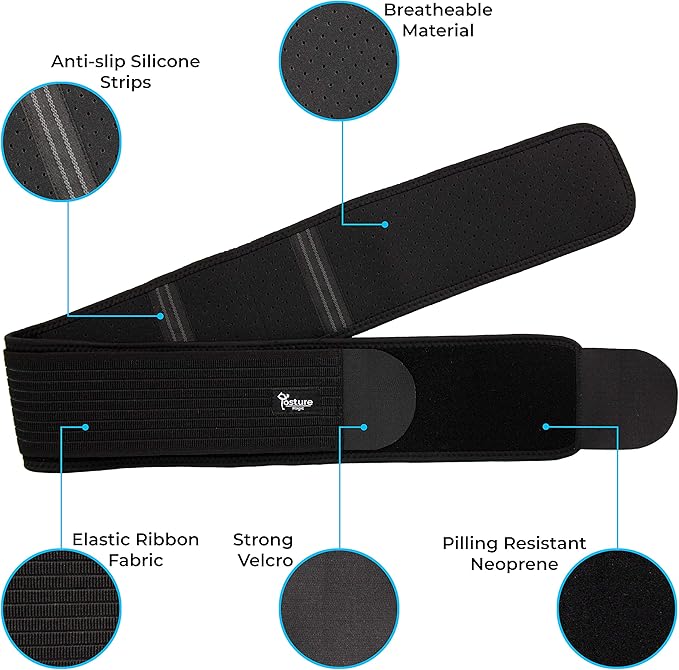 Posture Magic Sacroiliac SI Joint Support Belt for Women and Men - Reduce Sciatic, Pelvic, Lower Back and Leg Pain - Stabilize SI Joint (Plus (Hip Size 46-55"))