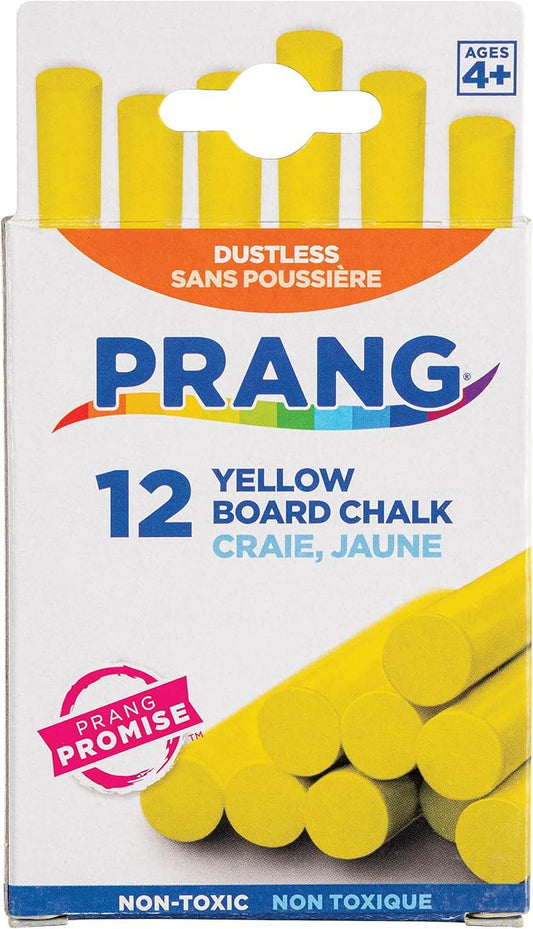 Prang Board Chalk, Yellow, 12 Count