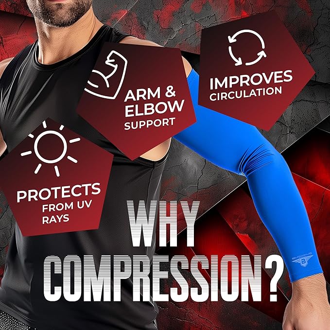 Bucwild Sports Solid Color Compression Arm Sleeves Youth & Adult (1 Pair)