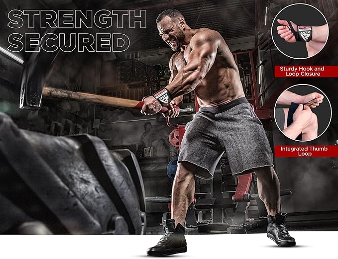 RDX Wrist Wraps for Weightlifting (Pair), IPL USPA Approved, Elasticated 18” Cotton Straps Support with Thumb Loop, Gym Wrap for Weight Lifting Powerlifting Competition Strength Training Bodybuilding