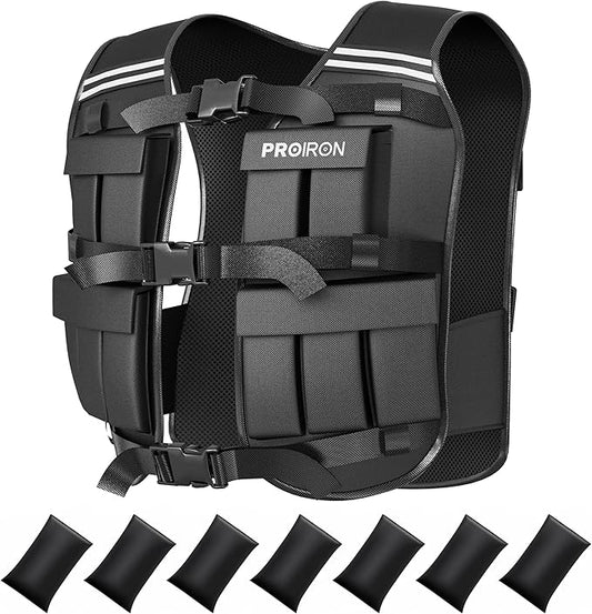 PROIRON Adjustable Weighted Vest 22LB/44LB,1LB/2LB Increment,Fully Adjustable Weight Vest for Men Women, Body Weight Vest for Running Workout Walking Boxing Strength Training Fitness Cardio, Weight Loss,Home Gym Equipment