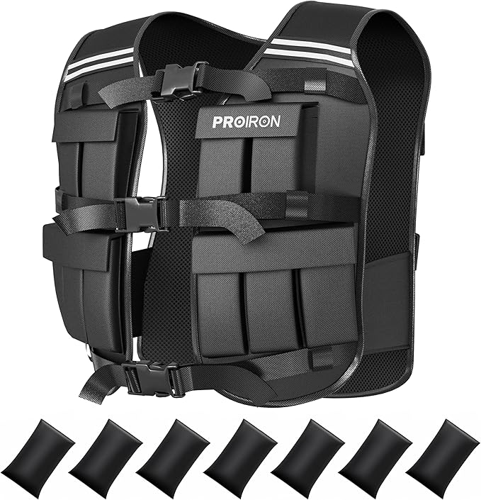 PROIRON Adjustable Weighted Vest 22LB/44LB,1LB/2LB Increment,Fully Adjustable Weight Vest for Men Women, Body Weight Vest for Running Workout Walking Boxing Strength Training Fitness Cardio, Weight Loss,Home Gym Equipment