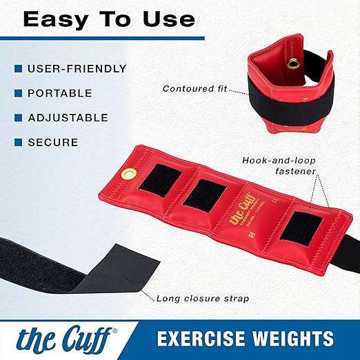 The Cuff Original Adjustable Ankle and Wrist Weight 10 lb,