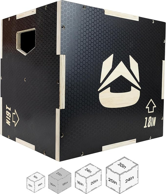 Plyo Box - Anti-Slip Wood 3-in-1 Plyometric Jump